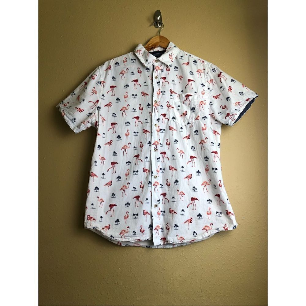 Lee Regular Fit Flamingo Palm Tree Button Down size M